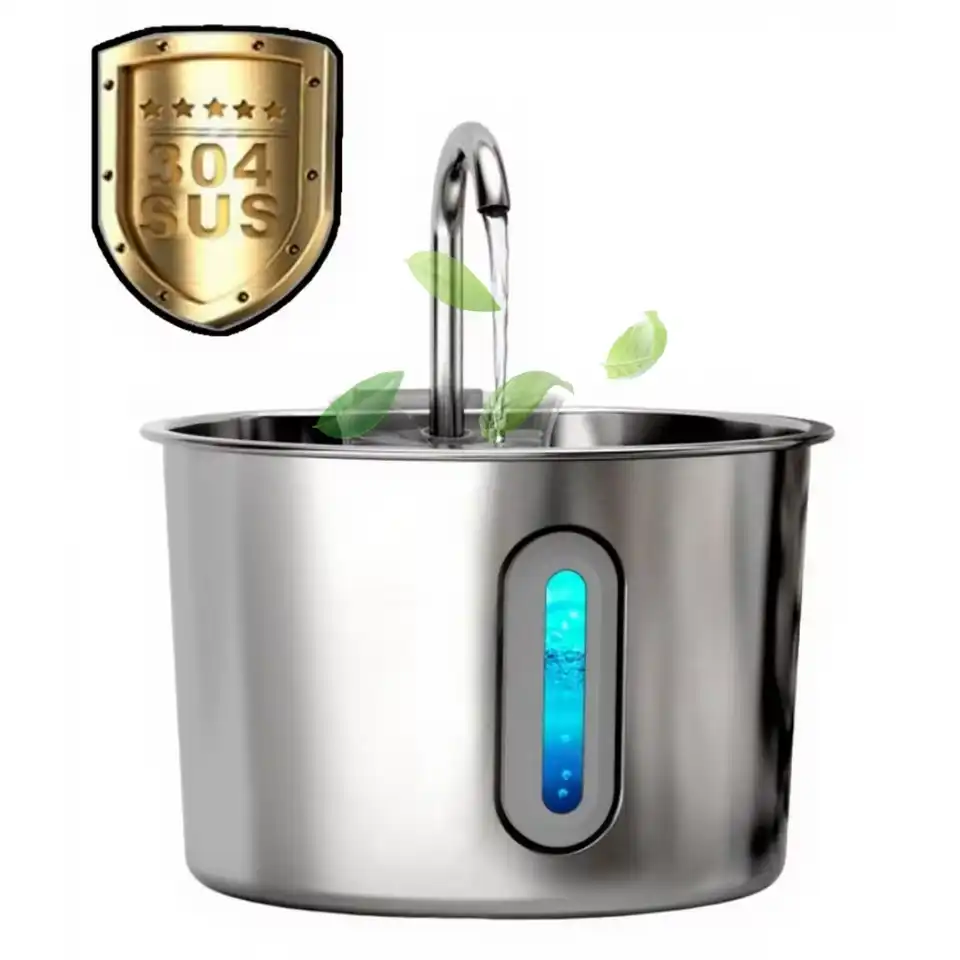 Stainless Steel Cat Water Fountain 2.2L/75oz Pet Automatic Water Dispenser for Dog Cat Drinking Pet supplies 